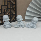 Buddha Stone Statue Little Buddhist Monks Tibetan Buddhism Figurines Zen Garden Ornament Meditation Home Aquarium Decoration Lootquake LLC