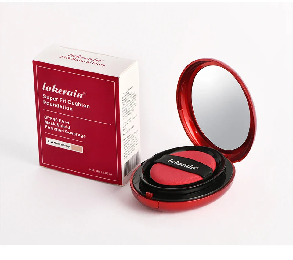 Lakerain Sunscreen Cushion Foundation  Waterproof Long-lasting Brighten Foundation Cream Women Base Makeup Face Korean Cosmetics
