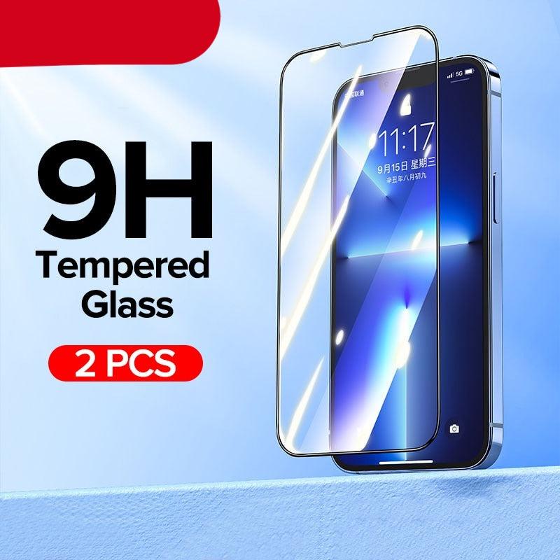 2PCS 9H Tempered Glass For iPhone 13 Pro Max 12 11 X XR XS 7 8 8P Max Full Cover Ultra-HD Screen Protector for iPhone 13 Tempered Glass Film with Auto Alignment Tool Easy Installation 99% HD Clear 9H Hardness Bubble Free Screen Protector For iPhone Stevvex