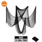 Halloween Decoration Black White Creepy Cloth Spooky Gauze Fabric Window Door Cover Scary Party Horror House Props Hallow Favors Lootquake LLC