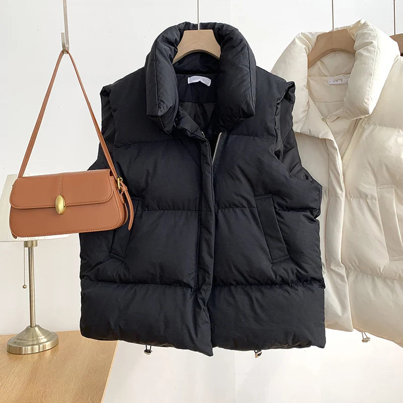 Chic Women's Quilted Winter Vest - Cozy & Stylish