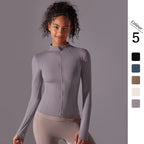 Women's Full Zip Yoga Top With Thumbholes - SJB-DIAMOND ELITES
