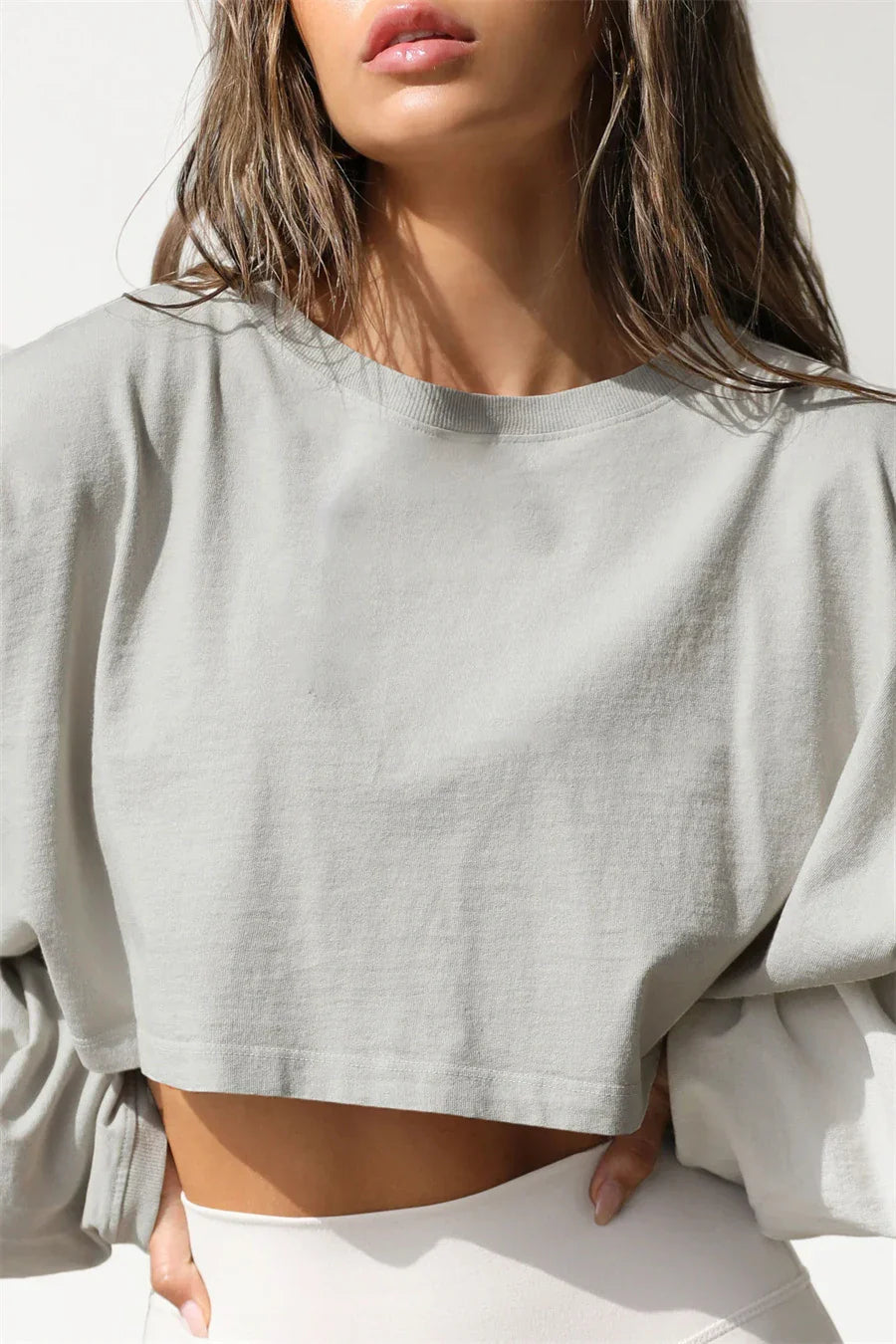 FitFlow Long Sleeve Crop Top THRIXINE