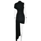 Irregular Pleated Mini Dress | Tassel Hem Streetwear Dress - Femstylo