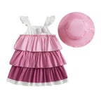 Baby Girl 2-Piece Summer Set Sleeveless Floral Print Dress Matching Sun Hat Toddler Outfit Beach Clothes Lootquake LLC