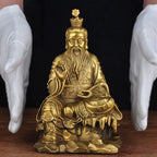 Chinese Brass Seiko Taoism Taishang Laojun Crafts Buddha Statue Ornament Sculpture Carving Buddha Statue Collection Home Decor Lootquake LLC