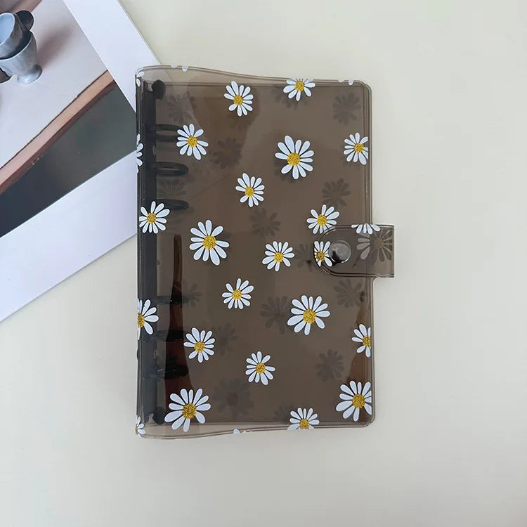 A5 A6 A7 Fresh Green Yellow Pink Daisy Loose Leaf Binder Cover Journal Sketchbook Accessories Diary Office Supplies Lootquake LLC