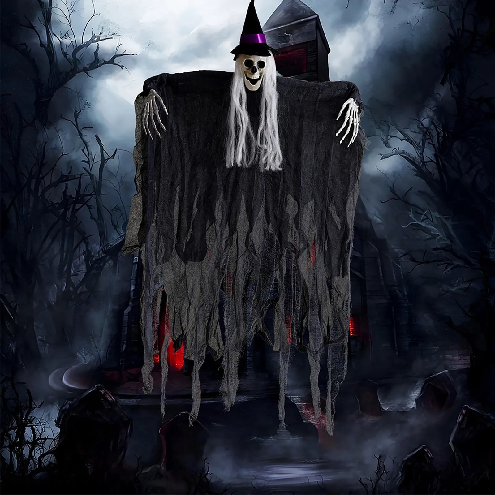 Halloween Skeleton Ghost Hanging Decoration Spooky Horror Ghost Props For Outdoor Indoor Garden Haunted House Reapers Ornament Lootquake LLC
