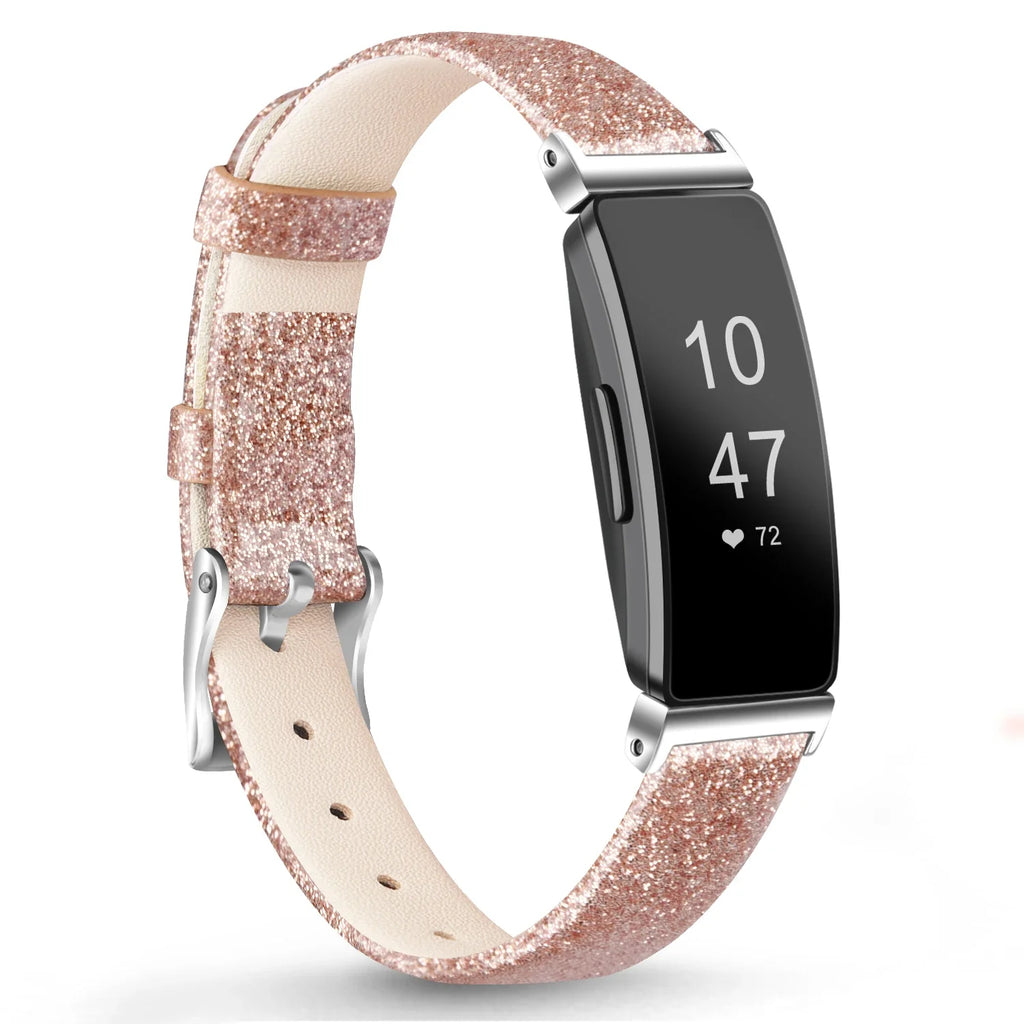 Fitbit Inspire 2, 1, HR Leather Strap - Premium Comfortable Band