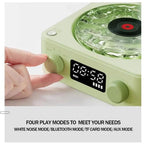 Turntable Bluetooth Speaker With LED Ocean Clock,Hi-Fi Mood Light Audio System For Home Decor & Birthday Gifts Lootquake LLC