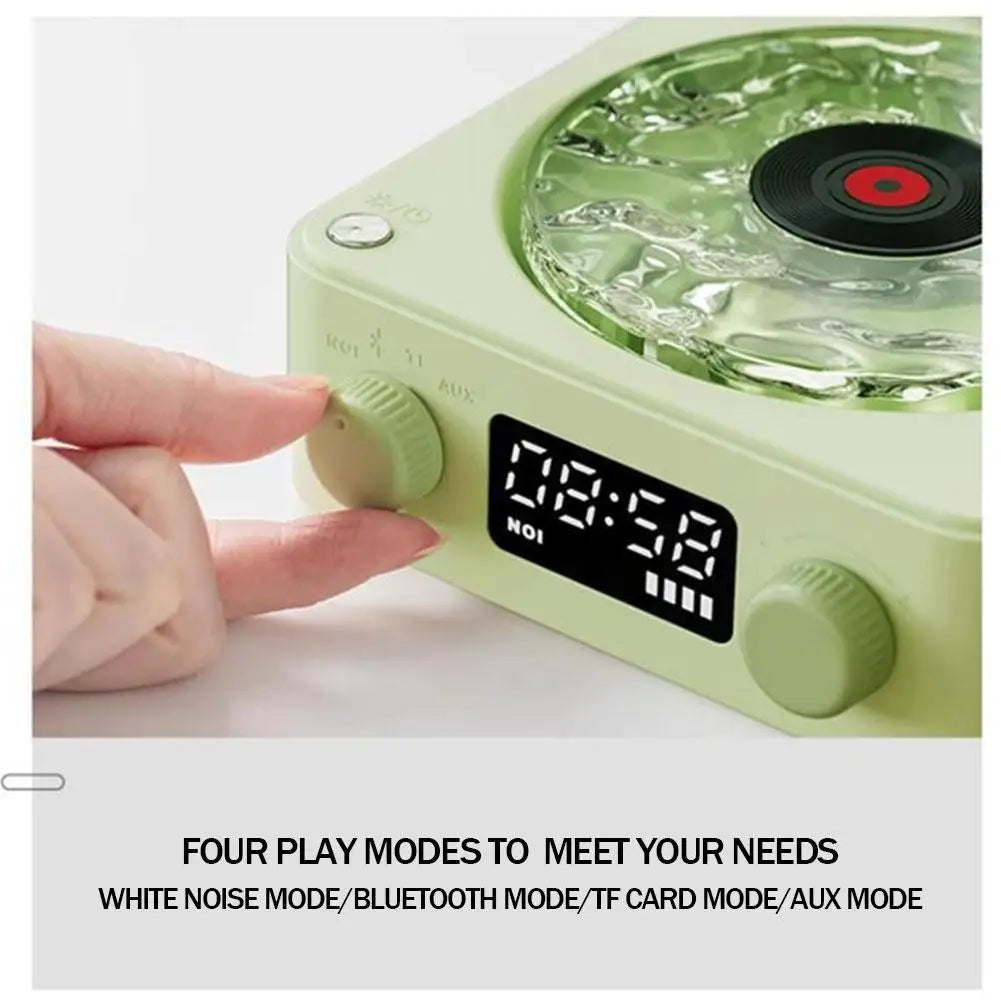 Turntable Bluetooth Speaker With LED Ocean Clock,Hi-Fi Mood Light Audio System For Home Decor & Birthday Gifts Lootquake LLC