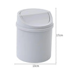 Mini Desktop Bin Small Trash Can Tube with Cover Bedroom Trash Can Garbage Can Clean Workspace Storage Box Lootquake LLC
