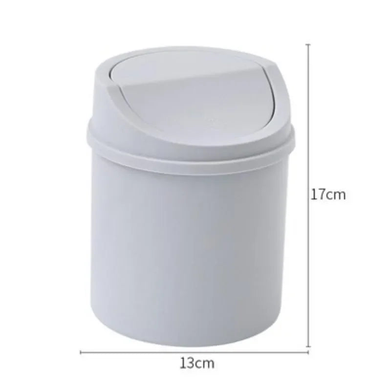 Mini Desktop Bin Small Trash Can Tube with Cover Bedroom Trash Can Garbage Can Clean Workspace Storage Box Lootquake LLC