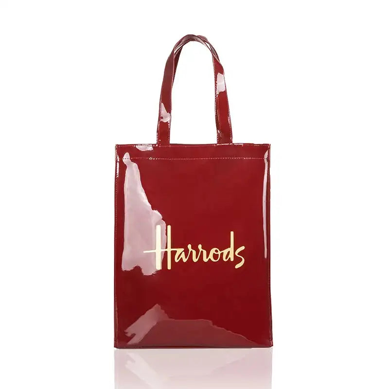 Cartton Print PVC Reusable Women's Shopping Bag Eco Friendly Flower Shopper Handbag Casual Female Student Shoulder Book Purse