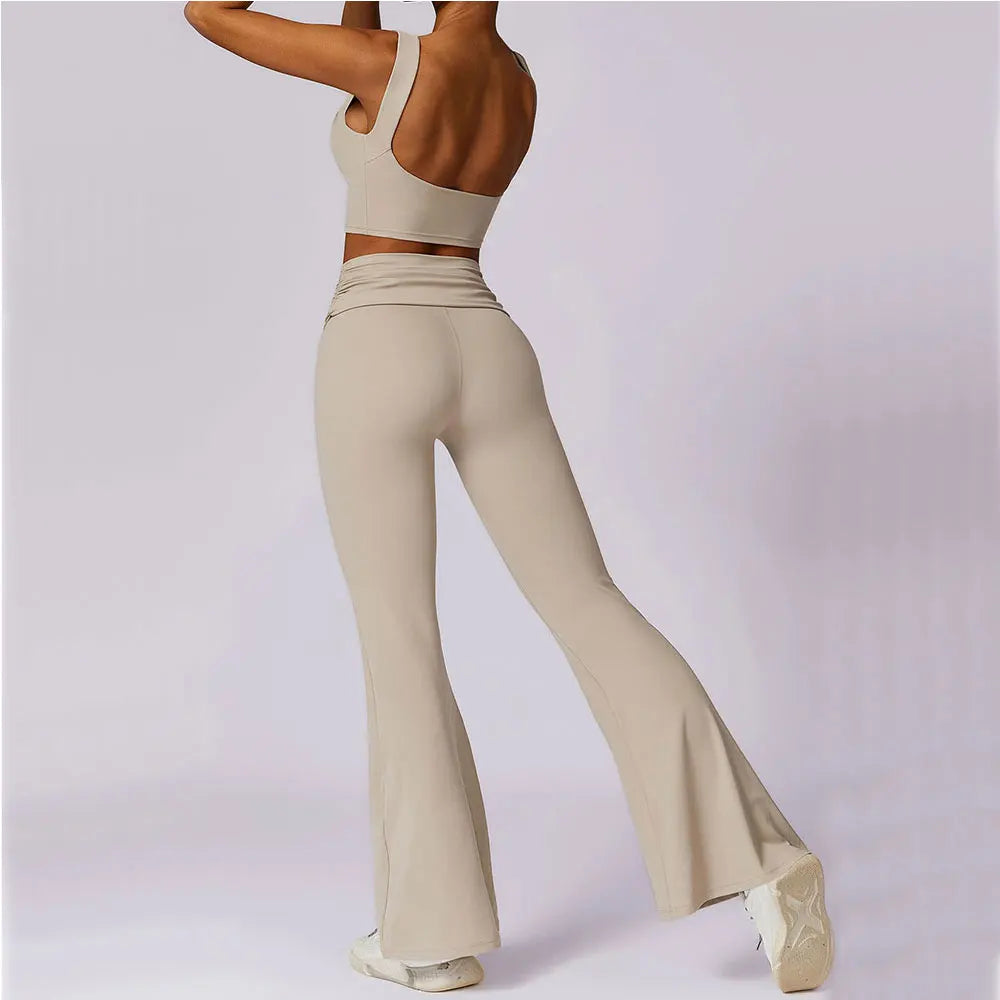 Elevate Activewear: Seamless Leggings & Top Set THRIXINE