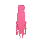 BWQ Long Dresses For Women Slit Sexy Bodycon Sleeveless Jellyfish Dress Hot Girls Fashion Off The Shoulders Maxi Dress Woman