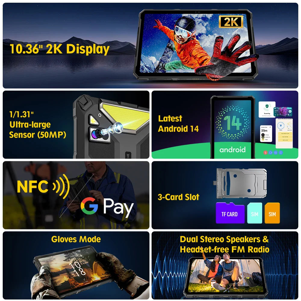 Ulefone Armor Pad 4 Ultra 5G Rugged Tablet  Thermal lmaging 10.36"2K Up to 16GB RAM 256GB ROM Android 14 11800mAh Lootquake LLC