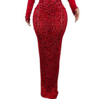 Sexy Party Banquet Evening Dresses Women Sparkly Rhinestone Long Dress Nightclub Singer Stage Costume Festival Clothing Cuixing