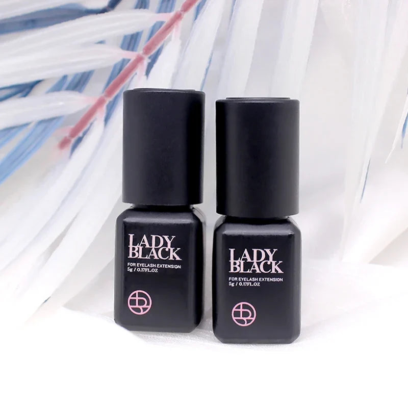 5 Bottles Lady Black Lash Glue Korea Dry Fastest Strongest False Eyelash Extensions Glue 5ml Makeup Tools Professional Adhesive Lootquake LLC
