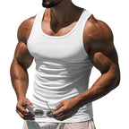 American Vest, Summer Europe And The United States Men Stretch Sports Gym Training, Tight Hurdle Sleeveless Top Solid Color Vest