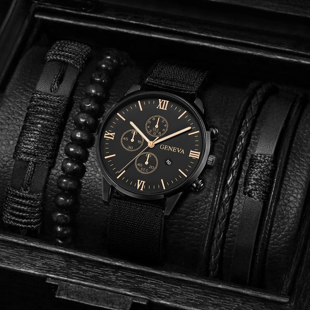 4/5PCS Fashion Men Watches Casual Male's Quartz Watch Bracelets Set Relogio Masculino Reloj Hombre（Without Box） Lootquake LLC