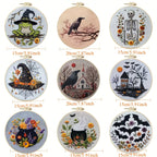 Halloween-themed pattern hand-embroidery DIY set material package, the set includes needles, threads, embroidery strips, and an Lootquake LLC