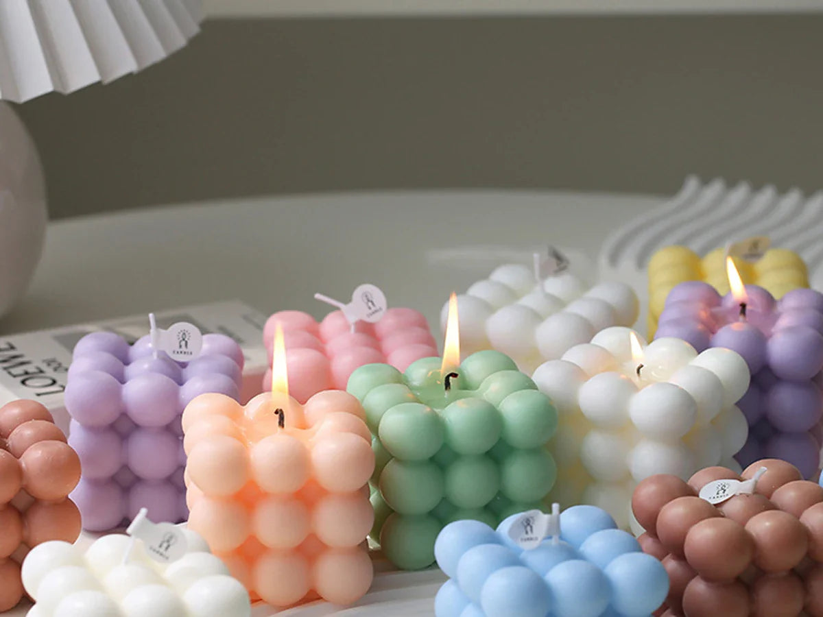 Bubble Candle Cube Fragrance Candles Handmade Scented Candle Soy Wax Candle Set for Home Decoration Wedding Party Birthday Lootquake LLC