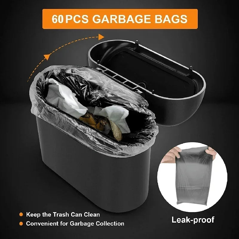 Car Trash Can (with Lid) Contains 60 (300) Garbage Bags, Small Car Trash Can, Leak-proof Mini Car Accessories Lootquake LLC