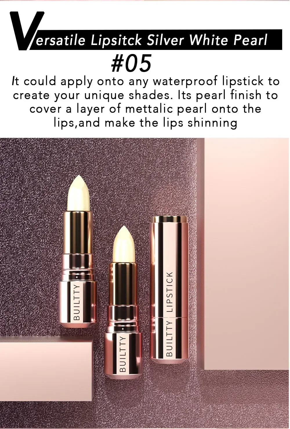 Pearl White Exhibitionist Lipstick Nude Red Pink Matte Lipstick Long Lasting Smudge Proof Waterproof Non-Transfer Formula