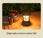 Retro Lamp Portable Camping Lantern USB Recharge Camping Tent Travel Light Vintage Outdoor Lighting Camping Equipment Flashlight