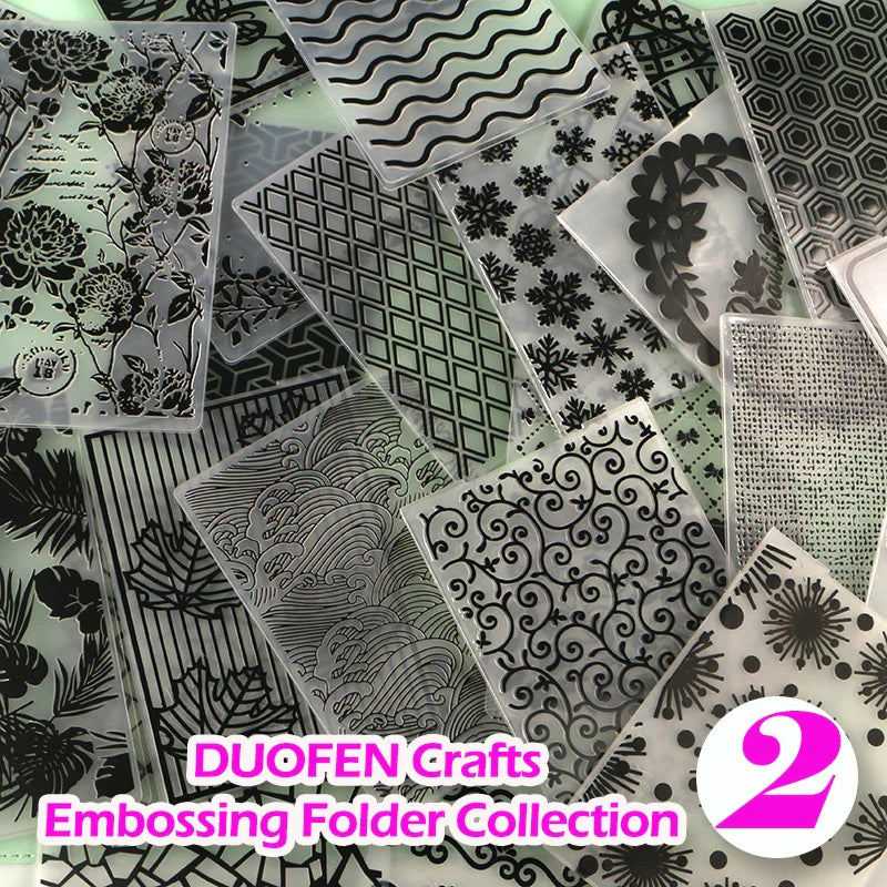 DUOFEN Crafts plastic embossing folder collection 2 paper embossing flower mold Christmas Birthday Easter day wedding Lootquake LLC