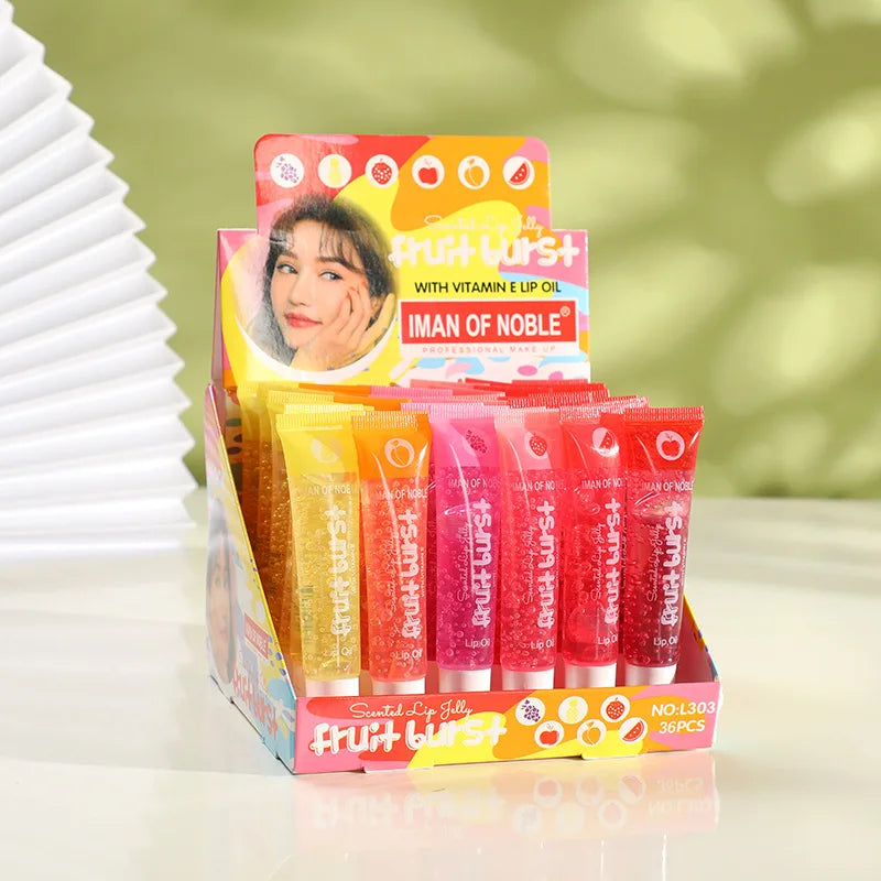 6Pcs Fruity Flavor Watery Glossy Lip Gloss Set Clear Lip Gel Hydrating Moisturizing Lip Gloss Women Lips Makeup Wholesale Lootquake LLC