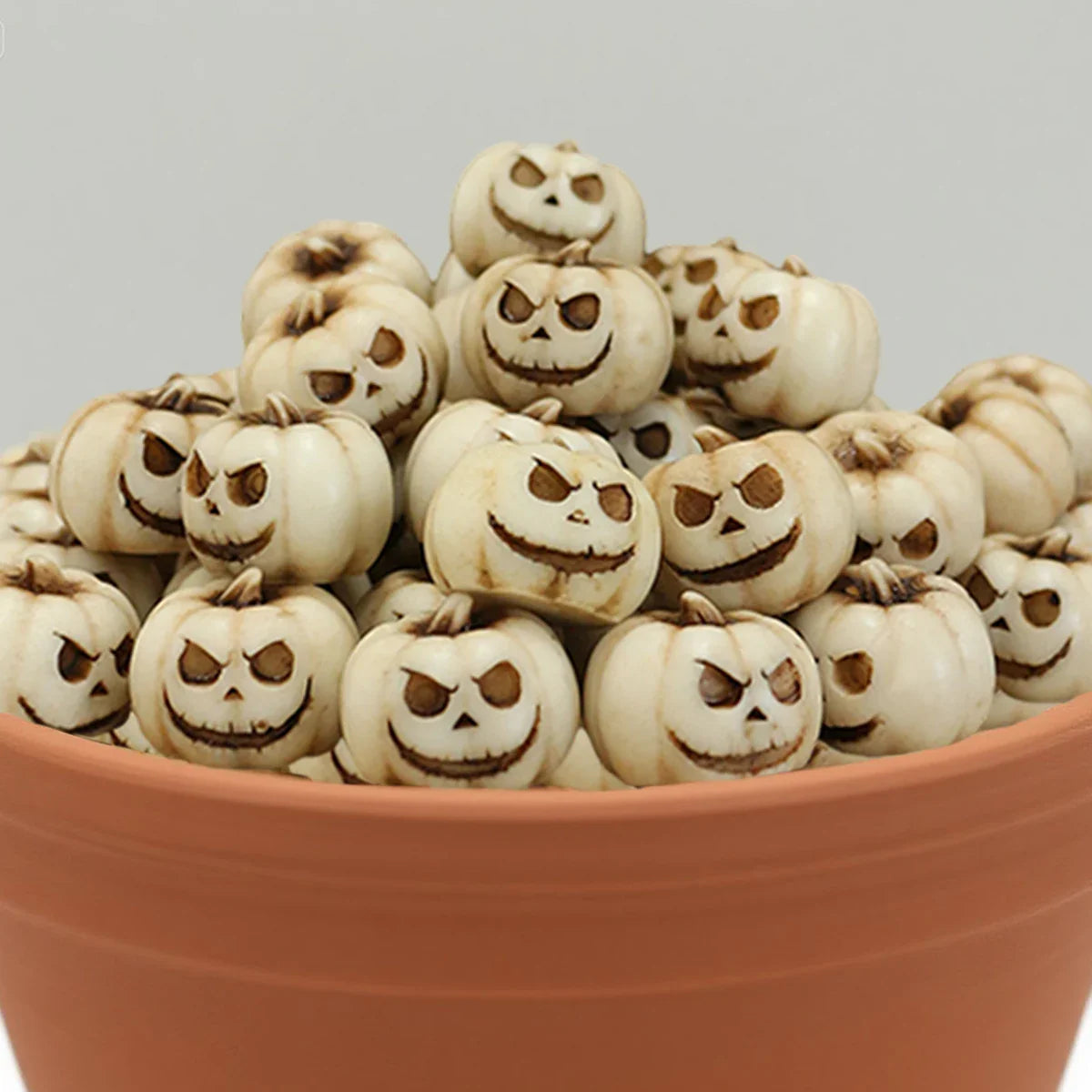 20 creative Halloween white pumpkins, outdoor garden bonsai decoration filled with pumpkin ornaments, home micro landscape decor