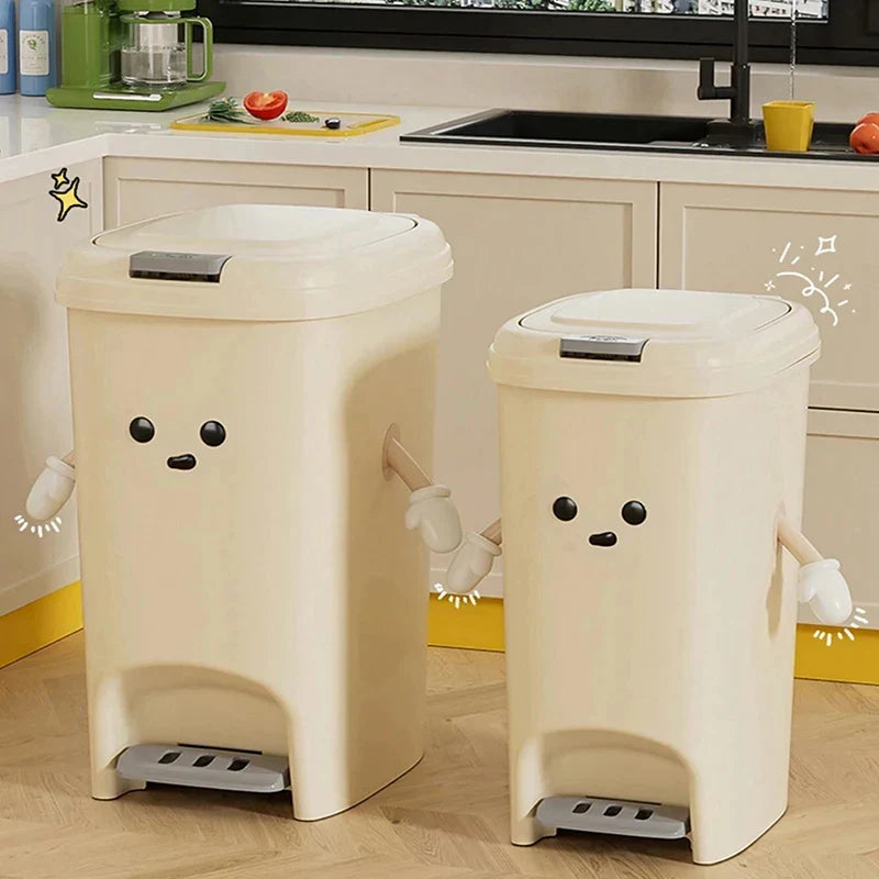 Household Large Capacity Trash Can Cute Creativity Non-Slip Bottom Strong Bearing Capacity Garbage Bucket Square Dustbin