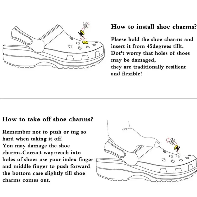 17PCS Fashion Shoe Charms Set Accessories Hole Shoe Buckle Silver Crystal Bear Chain DIY Shoes Decorations Woman Girls Gift Lootquake LLC