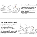 17PCS Fashion Shoe Charms Set Accessories Hole Shoe Buckle Silver Crystal Bear Chain DIY Shoes Decorations Woman Girls Gift Lootquake LLC
