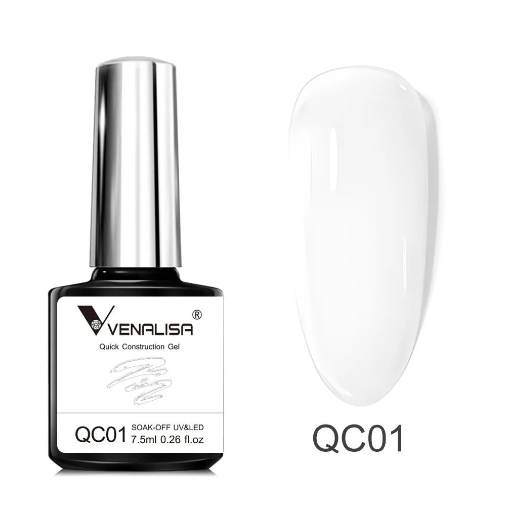 VENALISA 7.5ml Quick Construction Gel Semi Transparent Jelly Color Nail Gel Polish Strengthener Soak Off UV LED Nude Pink Gel Lootquake LLC