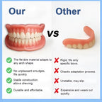 Silicone Full Dentures Natural Upper Lower False Tooth Set Portable Comfort Braces Oral Care for Men Women