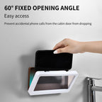 White Phone Holder Waterproof Phone Case Bathroom Shower Phone Holder Stand Box Wall Mounted Shower Case Bracket Full Body Waterproof Shockproof Phone Case Clear Protective Cover Case Stevvex
