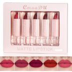 5 Pcs  Matte Lipstick Sets Lip Gloss Moisturizing Long-lasting Easy Makeup Fashion Classic Shades For Daily Date Exquisite Gift Lootquake LLC