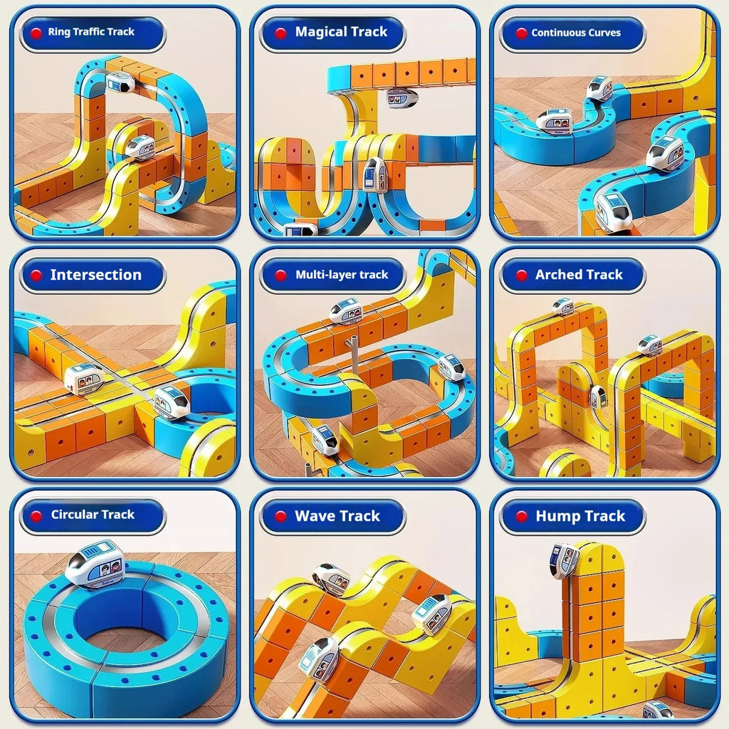 Magnetic Cube Track & High-Speed Train Set