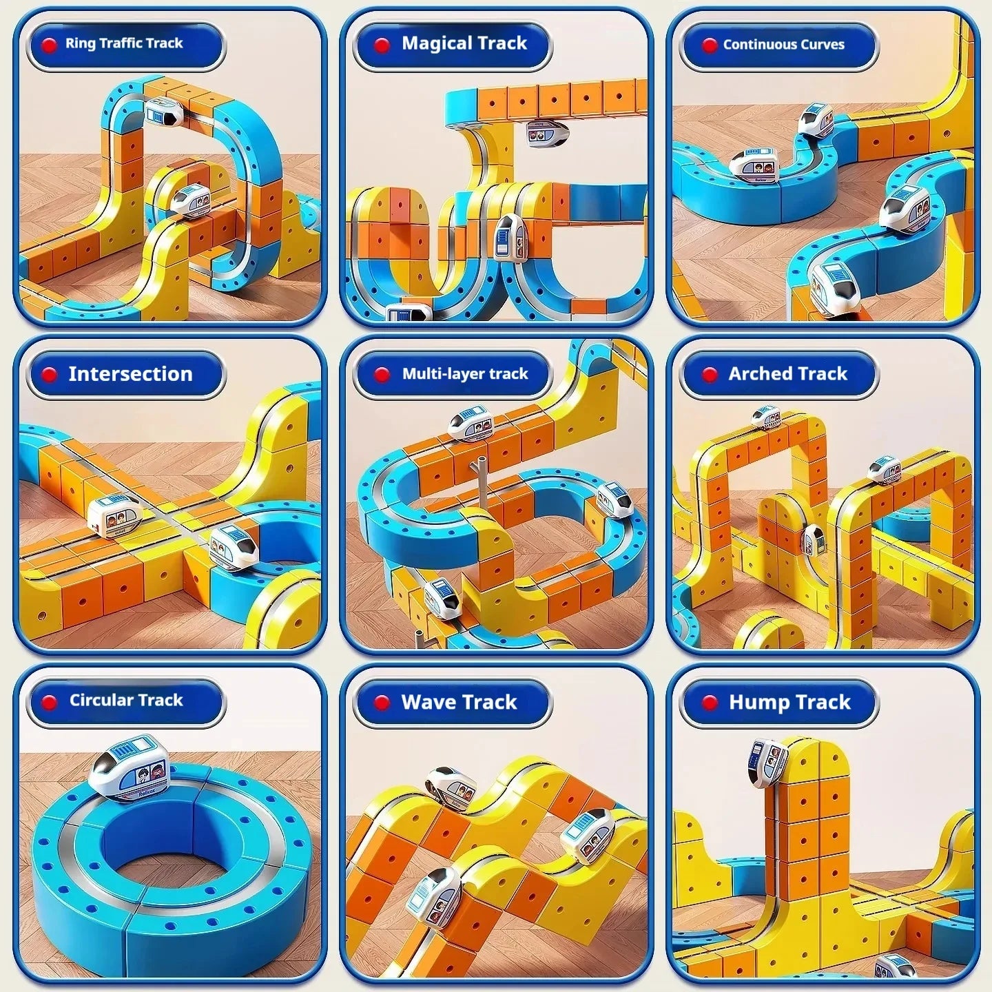 Magnetic Cube Track & High-Speed Train Set