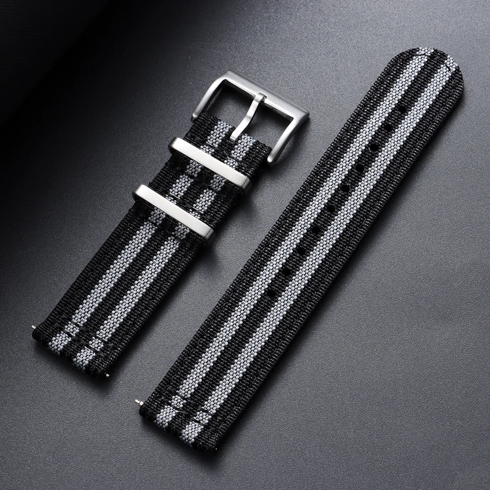 Amazfit Nylon Ribbed Watch Band Quick Release Sport Strap For Smartwatch