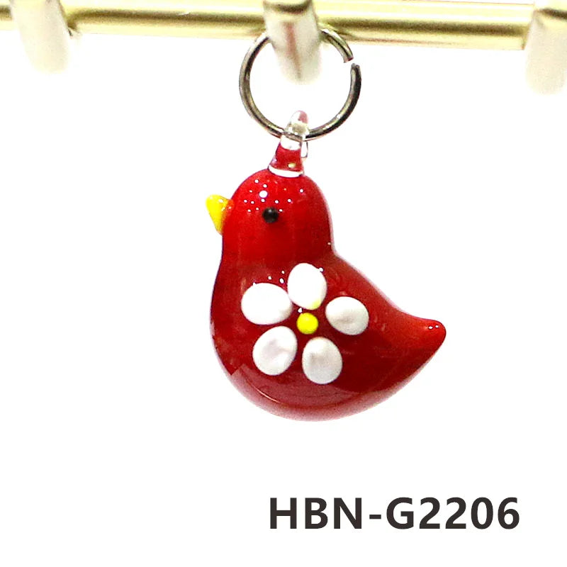 2pcs Cute Tiny Bird Charm Glass Pendant Kawaii Style Bird Mini Figurine Easter Ornament for Diy Women Jewelry Making Accessories Lootquake LLC