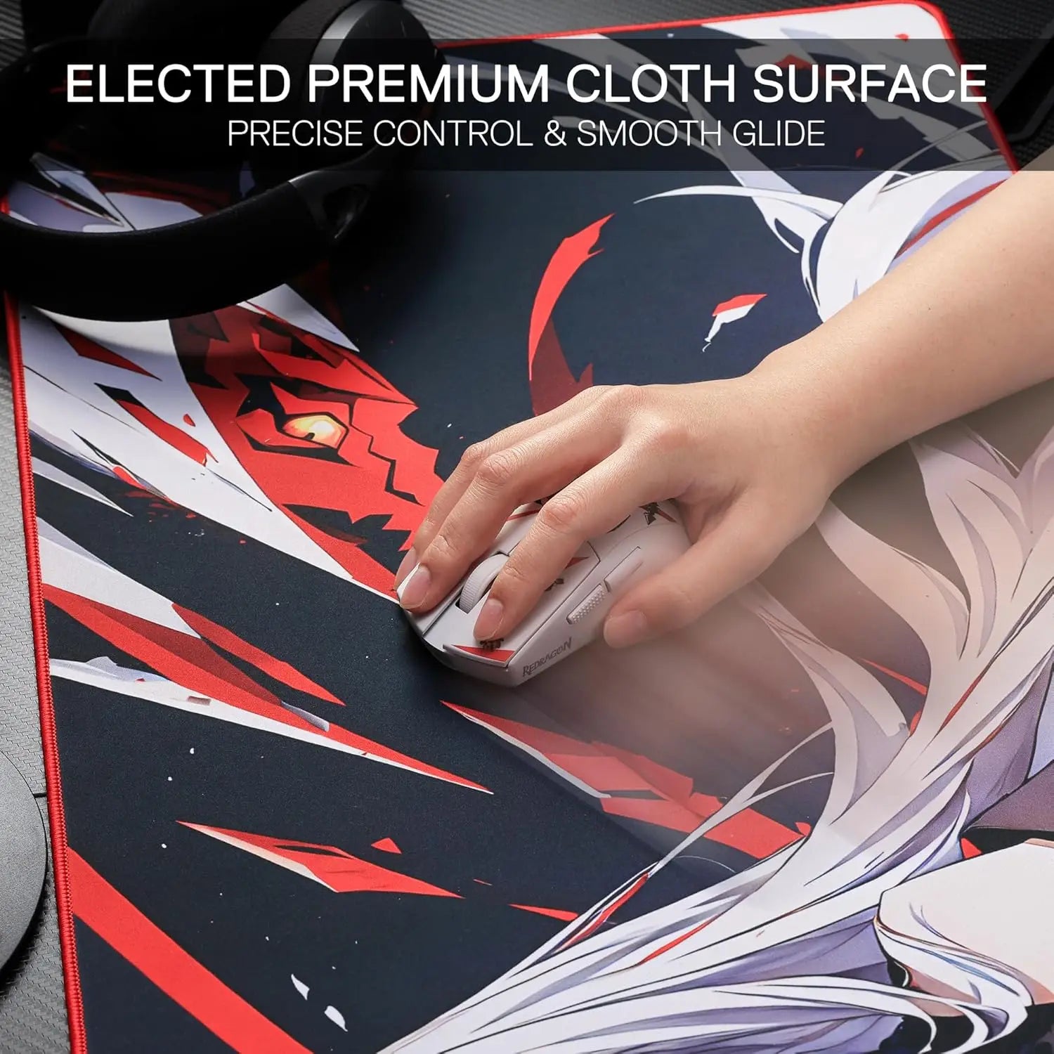 Redragon EISA P047 Anime Gaming Mouse Pad - Smooth Lycra Surface, Anti-Slip Rubber Base, Spill-Resistant, Durable 5mm Thick Lootquake LLC