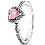 New Colored Crystal 925 Sterling Silver Ring Exquisite Women Shiny Heart Series Simple Ring Valentine's Day Gift for Lovers Lootquake LLC
