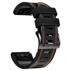 Garmin Leather Silicone QuickFit Band - Durable Stylish Strap - SJB-DIAMOND ELITES
