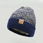 New Unisex Two-Tone Winter Hats for Men and Women - Stylish Fleece-Lined Knit Hats for Casual Winter Wear