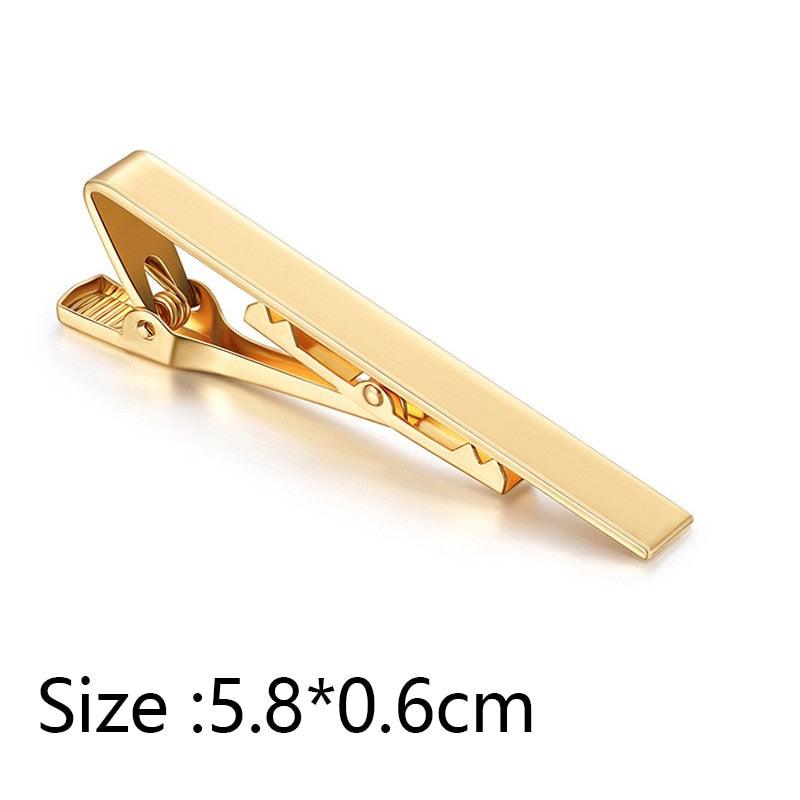 Simple Tie Clip Men Metal Copper Necktie Bar Clip Gold Silver Black 3 Bright Colors Best Gifts For Your Father Lover And Friends  Simple Classic Bar Clasp Practical Necktie Accessories Fashion Men Tie Clips Luxury Clothing Jewelry Stevvex