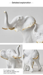 1pairs Creative Modern Decor Animal Resin Elephant Statues & Figurines Sculpture Living Room Table Ornaments Crafts Lootquake LLC